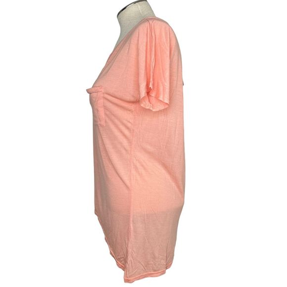 Lamade Womens T-Shirt Peach Short Sleeve Pocket S New - Picture 4 of 5